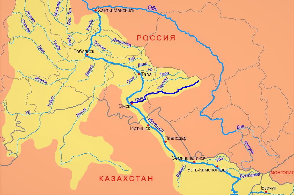 Исток и устье оби. река обь где берет начало? и куда впадает река обь? происхождение слова «обь»