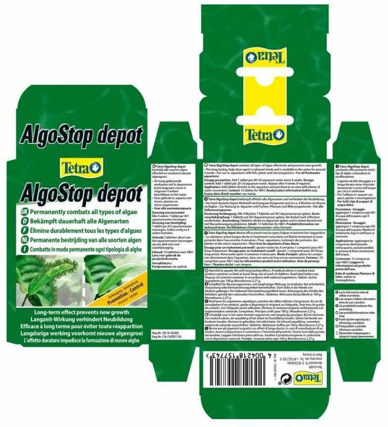 Tetra algostop depot и algostop tetraaqua - инструкция и отзывы