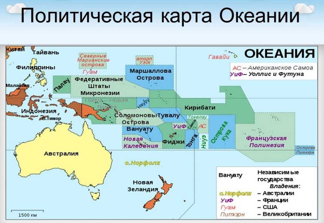 Крупные острова и архипелаги тихого океана
