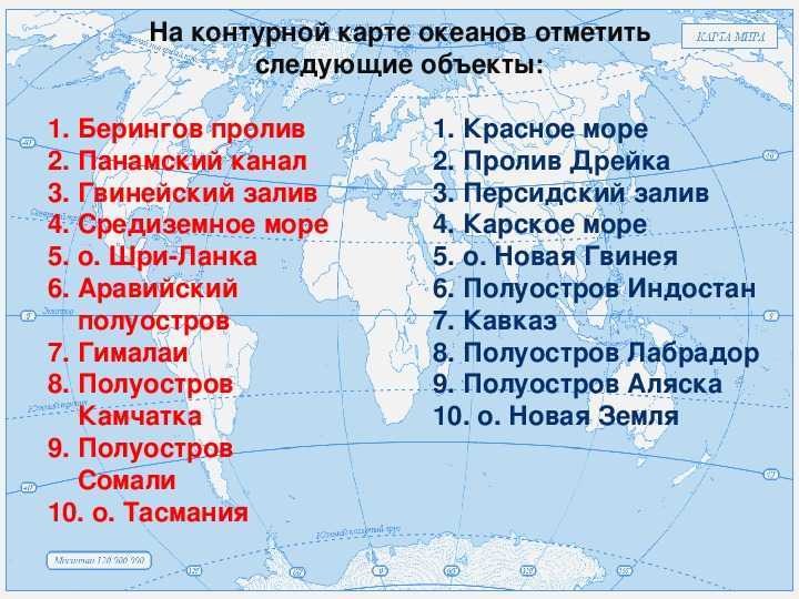 Таблица географических объектов тихого океана: страны, острова, проливы