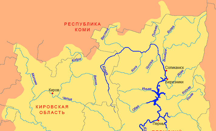 Река кама на карте, характеристики, исток и куда впадает, флора и фауна