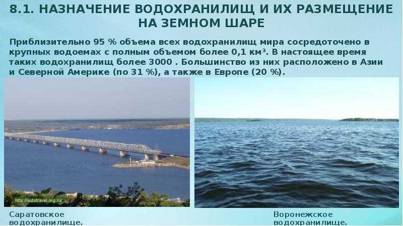 Типы водохранилищ и виды регулирования стока