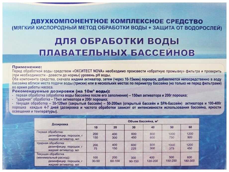 Окситест для бассейна: отзывы, состав, инструкция по применению препарата, средняя стоимость