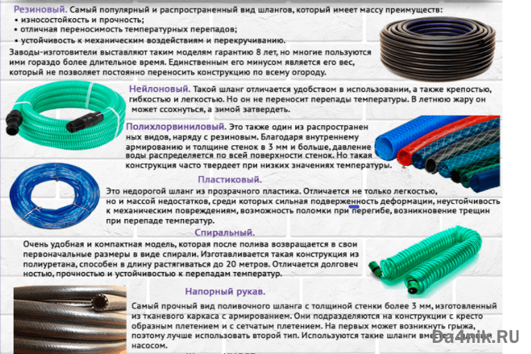Если вас интересует, какой шланг лучше выбрать для полива  силиконовый или армированный, предлагаем ознакомиться с особенностями поливочных рукавов, сравнением их технических характеристик, стоимости, плюсов и минусов