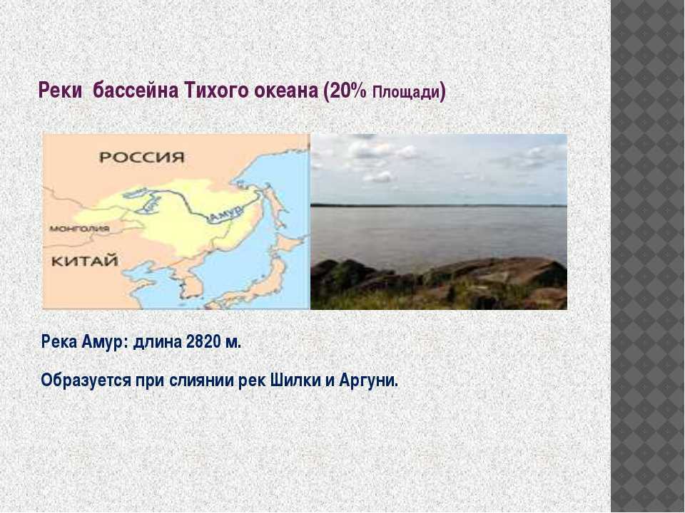 Крупные реки, относящиеся к бассейну тихого океана